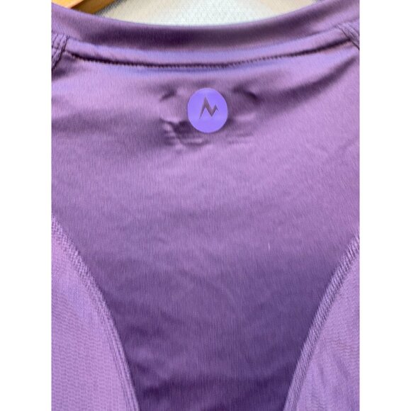 Marmot Womens Athletic Top Sze M Purple Crystal Short Sleeve Activewear Outdoors - Picture 9 of 11